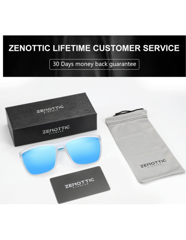 Gafas de sol ZENOTTIC para hombres TR90 UV400 espejo azul