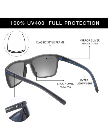 Gafas de sol ZENOTTIC para hombres con marco TR90 UV400