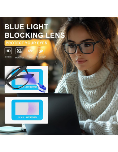 Gafas de luz azul Hunsquer unisex con lentes HD