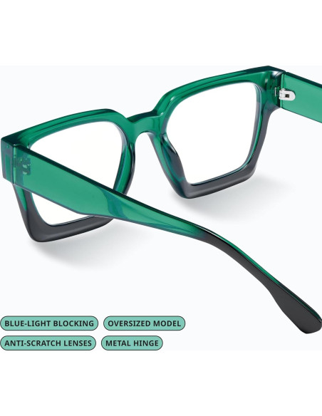Gafas de luz azul oversized para mujer - Marco preppy chic Gafas de luz azul oversized para mujer - Marco preppy chic