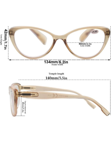 Gafas de Lectura MODFANS Ojo de Gato 4.0x 4 Colores