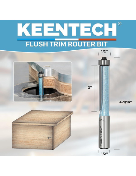 Broca de Router KEENTECH 12mm Eje 12mm Diámetro 5cm Profundidad Broca de Router KEENTECH 12mm Eje 12mm Diámetro 5cm Profundidad