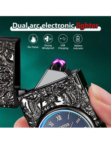 Encendedor Eléctrico de Plasma SKRFIRE Dragón Negro - USB
