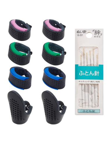 Juego de Agujas Sashiko FREEBLOSS con Dedales Ajustables