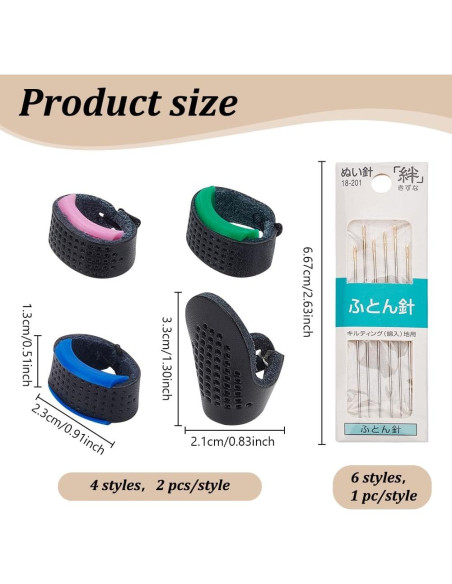 Juego de Agujas Sashiko FREEBLOSS con Dedales Ajustables Juego de Agujas Sashiko FREEBLOSS con Dedales Ajustables
