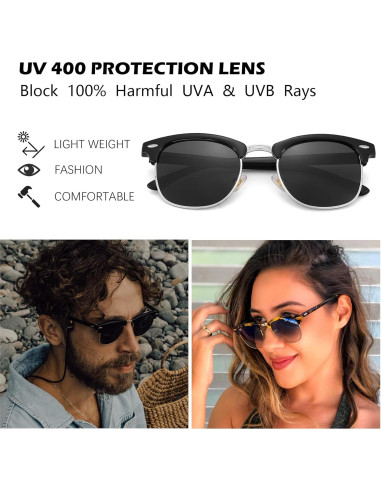 Gafas de sol polarizadas Pro Acme UV 400 unisex semi-rimless