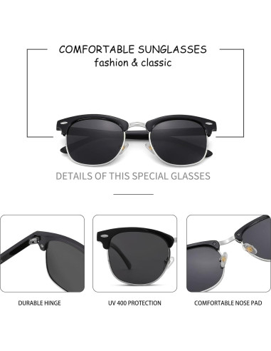 Gafas de sol polarizadas Pro Acme UV 400 unisex semi-rimless