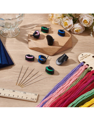 Juego de Agujas Sashiko FREEBLOSS con Dedales Ajustables