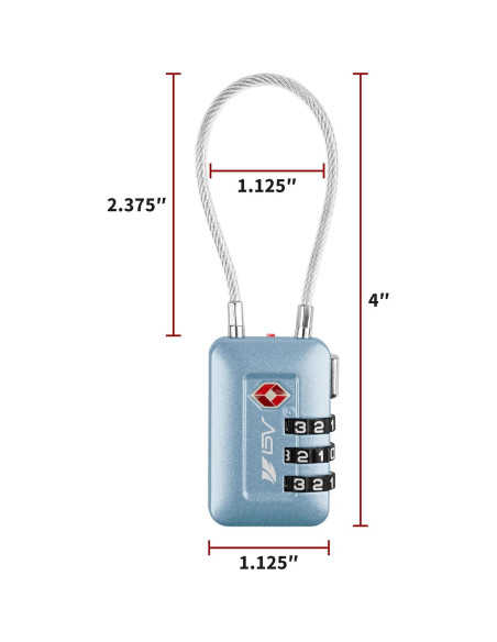 Candado de Combinación BV-TL04 Aprobado por TSA Azul 1 Paquete Candado de Combinación BV-TL04 Aprobado por TSA Azul 1 Paquete
