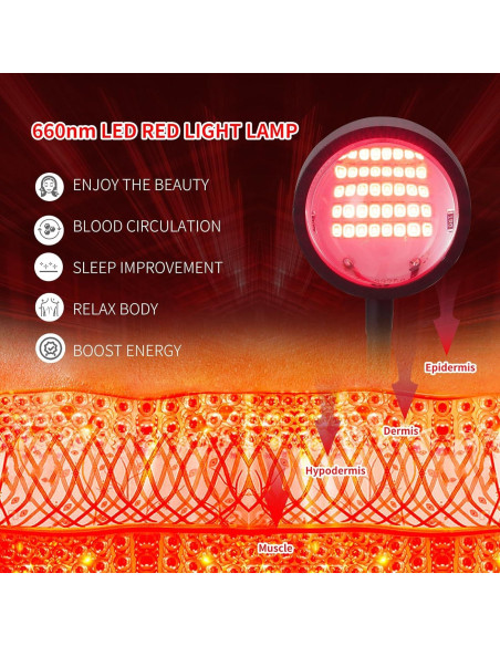 Terapia de Luz Roja WTINTELL 40 LEDs 660nm para Cuidado Facial Terapia de Luz Roja WTINTELL 40 LEDs 660nm para Cuidado Facial