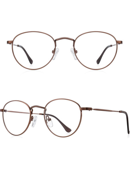 Gafas de lectura metálicas anti luz azul 2.75x para hombres y mujeres Gafas de lectura metálicas anti luz azul 2.75x para hombres y mujeres