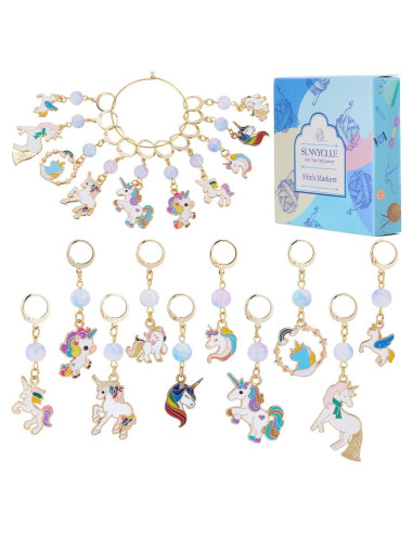 Marcadores de Puntos de Tejer SUNNYCLUE 20 Pcs Unicornio