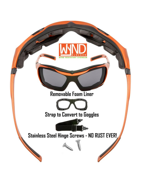 Gafas de Motocicleta WYND Blocker Grandes Naranja Humo Gafas de Motocicleta WYND Blocker Grandes Naranja Humo