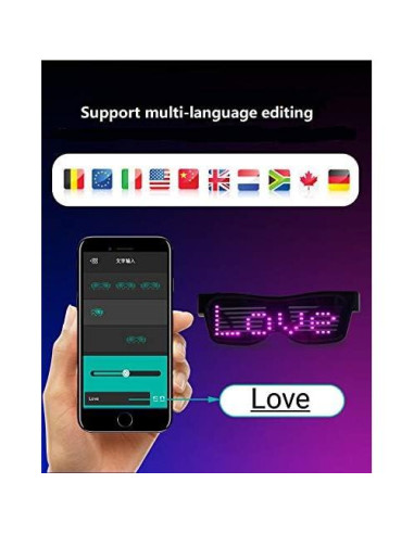 Gafas LED Inteligentes Bluetooth Multicolor para Fiesta