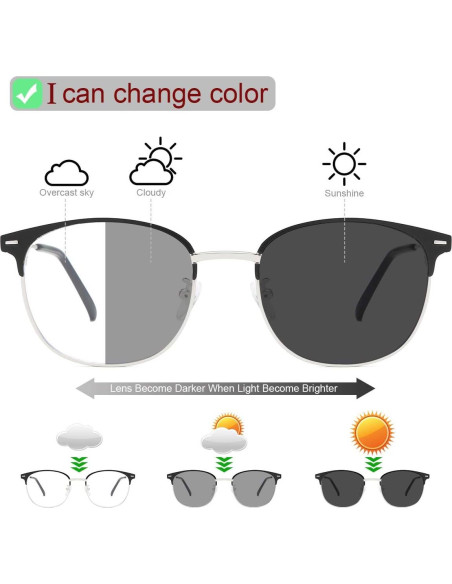 Gafas de luz azul YIMI fotocromáticas UV400 para juegos Gafas de luz azul YIMI fotocromáticas UV400 para juegos