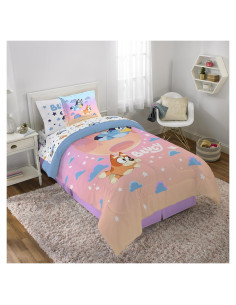 Juego de Edredón Twin Jay Franco Bluey 5 Piezas Suave