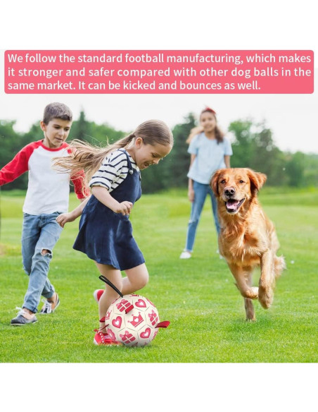 Pelota de Fútbol QDAN Rosa para Perros Medianos y Grandes Pelota de Fútbol QDAN Rosa para Perros Medianos y Grandes