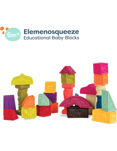 Bloques para Bebés B. toys Elemenosqueeze 26 Piezas Educativas