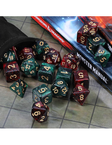 Dados Poliedricos CiaraQ 22 Piezas para Dungeons y Dragons