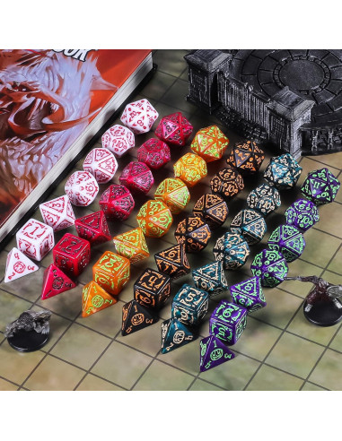 Conjunto de Dados Poliedricos CiaraQ Halloween 42 Piezas
