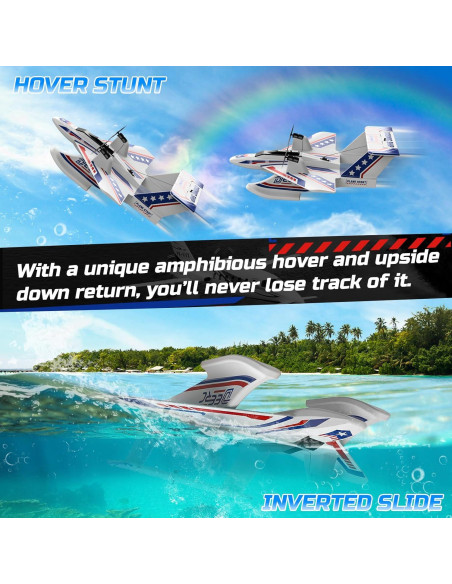 DEERC Avión RC Anfibio 3CH para Agua y Tierra 0.66kg DEERC Avión RC Anfibio 3CH para Agua y Tierra 0.66kg