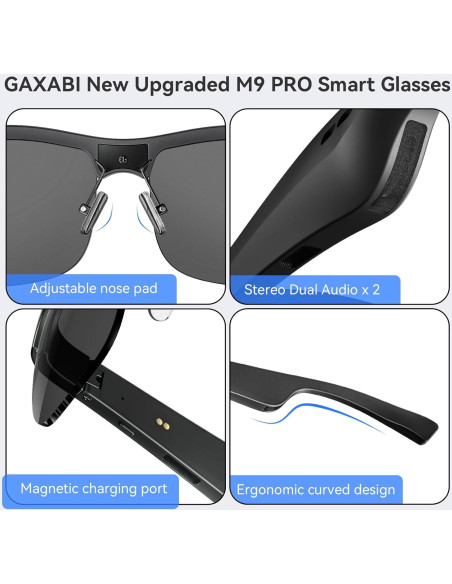 Gafas Inteligentes GAXABI M9 Pro Polarizadas Bluetooth UV400 Gafas Inteligentes GAXABI M9 Pro Polarizadas Bluetooth UV400