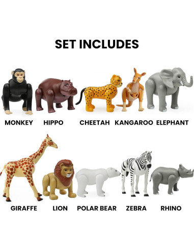 Conjunto de Figuras de Animales de Safari Beverly Hills 10 Piezas