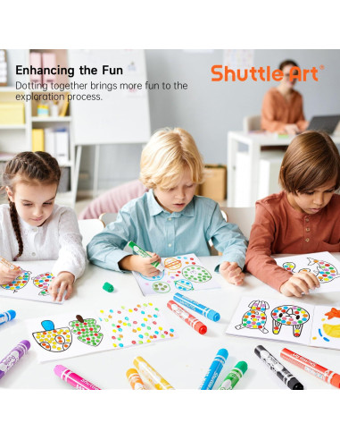 Marcadores de Puntos Shuttle Art 10 Colores Lavables No Tóxicos