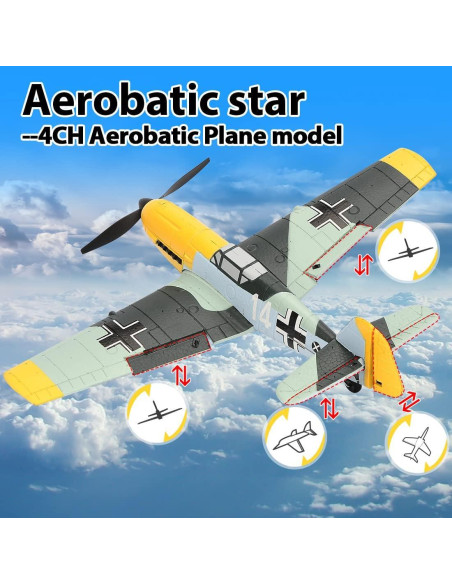 Avión RC ANTSIR BF-109E 4 Canales 6 Ejes Estable Avión RC ANTSIR BF-109E 4 Canales 6 Ejes Estable