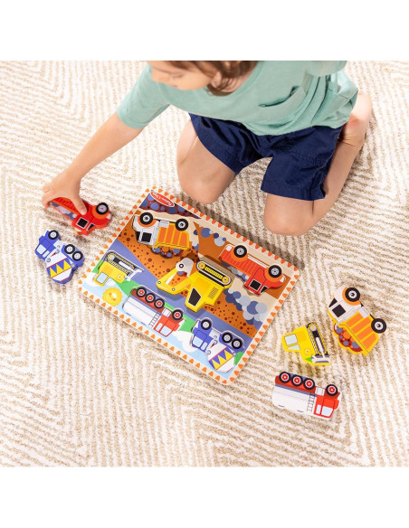 Rompecabezas de Madera Melissa & Doug Vehículos de Construcción Rompecabezas de Madera Melissa & Doug Vehículos de Construcción