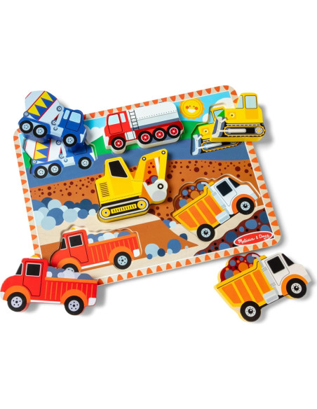Rompecabezas de Madera Melissa & Doug Vehículos de Construcción Rompecabezas de Madera Melissa & Doug Vehículos de Construcción