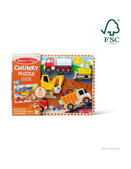Rompecabezas de Madera Melissa & Doug Vehículos de Construcción Rompecabezas de Madera Melissa & Doug Vehículos de Construcción