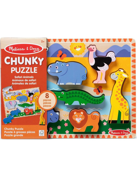 Rompecabezas de Madera Safari Melissa & Doug - 8 Piezas Rompecabezas de Madera Safari Melissa & Doug - 8 Piezas