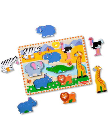 Rompecabezas de Madera Safari Melissa & Doug - 8 Piezas