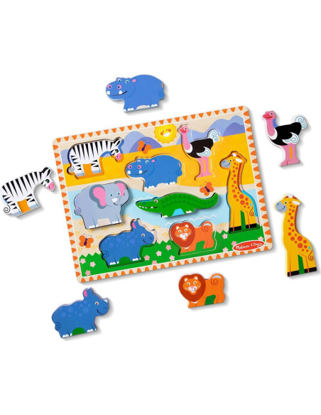 Rompecabezas de Madera Safari Melissa & Doug - 8 Piezas Rompecabezas de Madera Safari Melissa & Doug - 8 Piezas