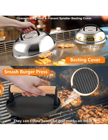 Set de Accesorios para Parrilla iRabey 122 Pzs Acero Inoxidable