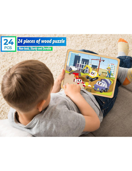 Rompecabezas de Madera MJBLKEREN 24 Piezas Educativos Rompecabezas de Madera MJBLKEREN 24 Piezas Educativos