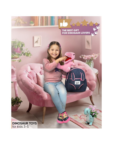 Mochila Dinosaurio Rosa Naturally KIDS para Niñas 2-5 Años