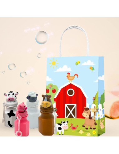 Set de Burbujas de Animales de Granja 4E's Novelty - 12 Piezas