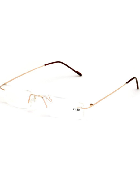 Gafas de lectura ligeras Free Vision oro 2.25x sin montura Gafas de lectura ligeras Free Vision oro 2.25x sin montura