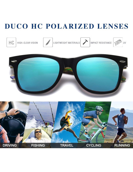 Gafas de sol de madera DUCO polarizadas UV400 para hombres Gafas de sol de madera DUCO polarizadas UV400 para hombres