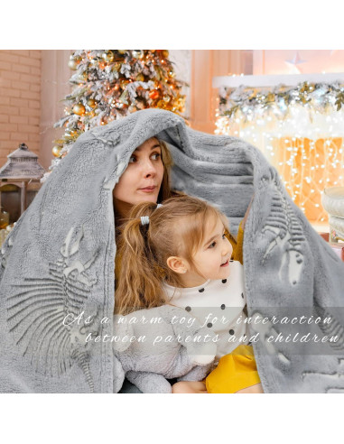 Manta Gitrat Dinosaurio Fluorescente 230x230 cm Suave