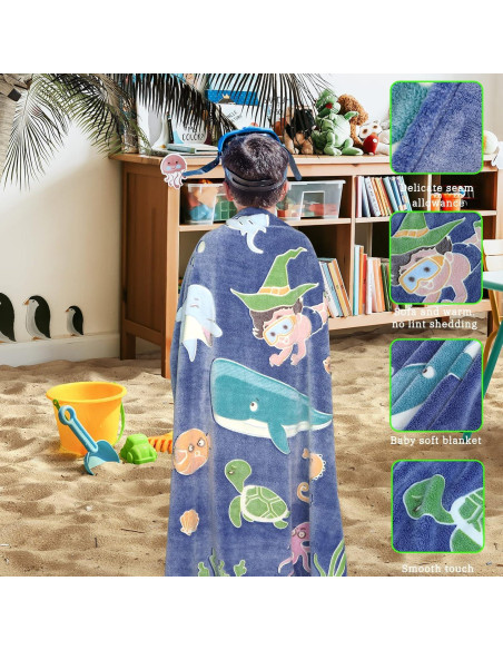 Manta de forro polar Gitrat azul 130x150 cm para niños Manta de forro polar Gitrat azul 130x150 cm para niños