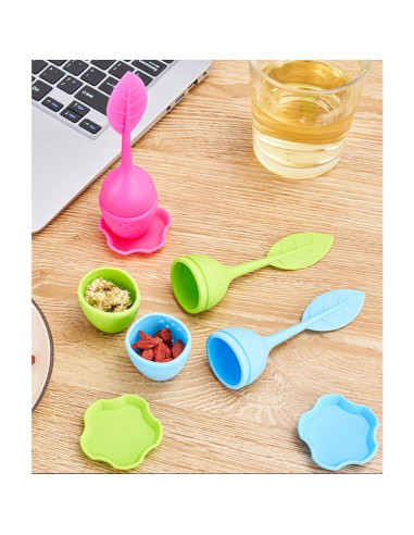 Juego de 4 Infusores de Té Dwwffer de Silicona y Acero Inoxidable