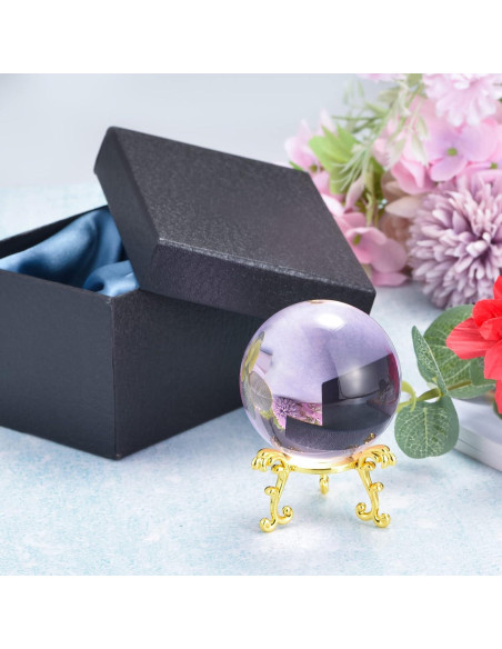 Bola de Cristal K9 PATIKIL 60mm Rosa con Soporte y Caja Bola de Cristal K9 PATIKIL 60mm Rosa con Soporte y Caja