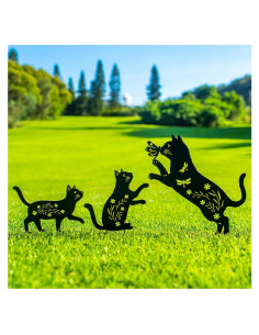 Estacas de Jardín SRDJXY Gato Decorativas de Metal