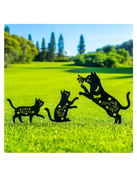Estacas de Jardín SRDJXY Gato Decorativas de Metal Estacas de Jardín SRDJXY Gato Decorativas de Metal