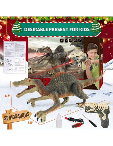 Dinosaurio Robótico RC Mini Tudou Spinosaurus con Luz y Rugido Dinosaurio Robótico RC Mini Tudou Spinosaurus con Luz y Rugido