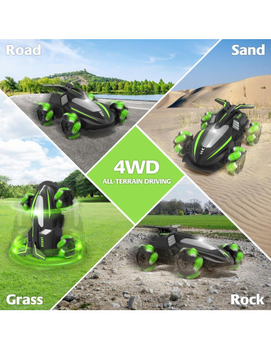 Coche Acrobático RC Eulogia Verde 4WD 360 Deriva