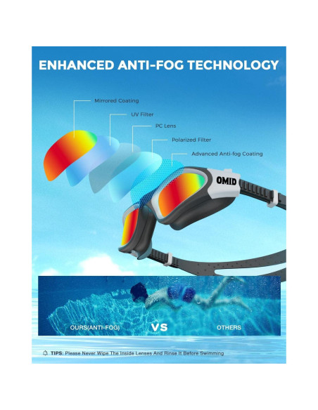 Gafas de natación OMID P2mini para niños, anti-vaho y UV Gafas de natación OMID P2mini para niños, anti-vaho y UV